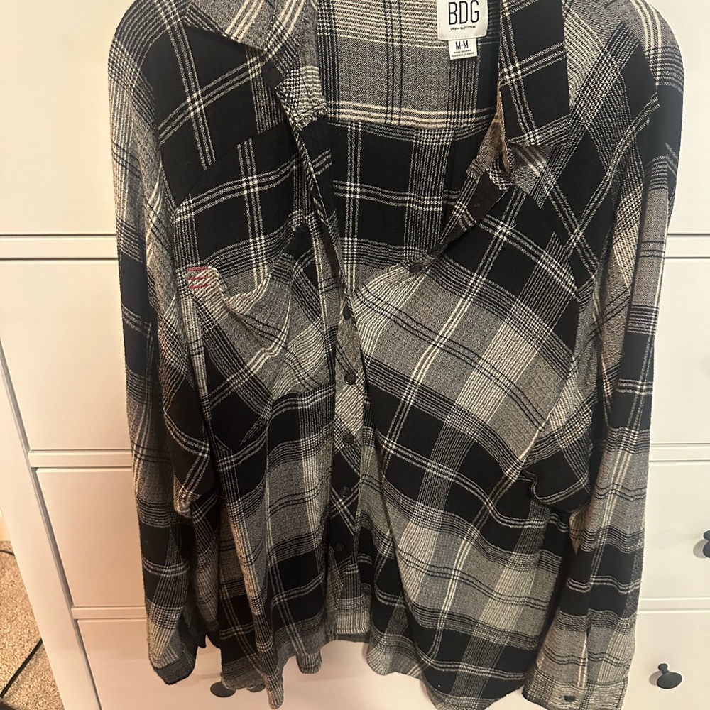 BDG Monochrome Plaid Shirt